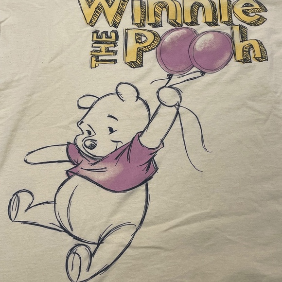 Vintage Winnie the Pooh Holding Balloons T-Shirt Yellow Size XL - Picture 4 of 7